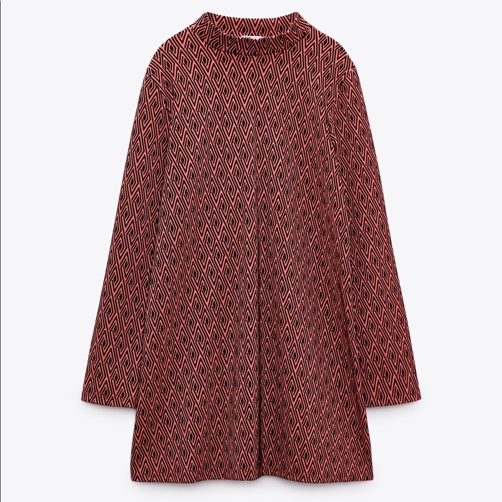 Jacquard Mock Neck Dress